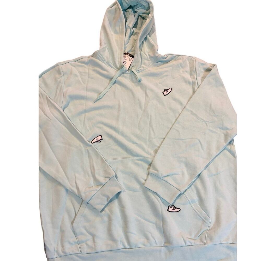 Adidas Originals Men’s Size 2XL Light Blue Undeniable Hoodie Sweatshirt‎ HY1325